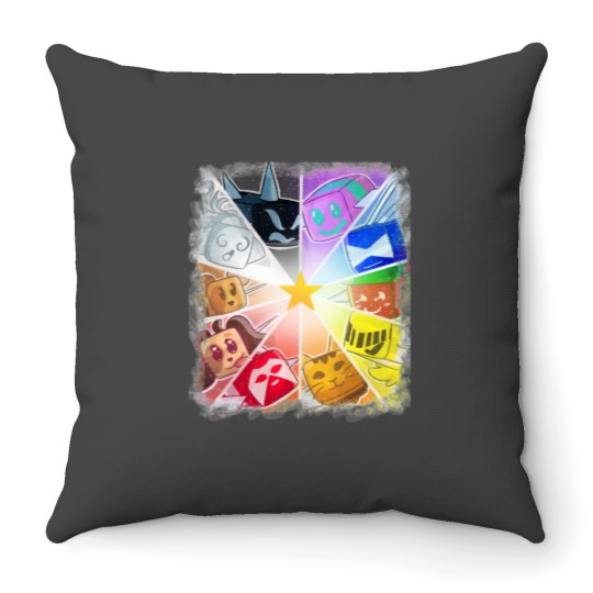 Discover Happy Bee Swarm Simulator Throw Pillows