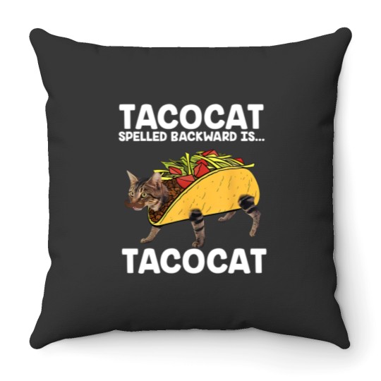 Discover Funny Taco Cat Vintage Throw Pillows