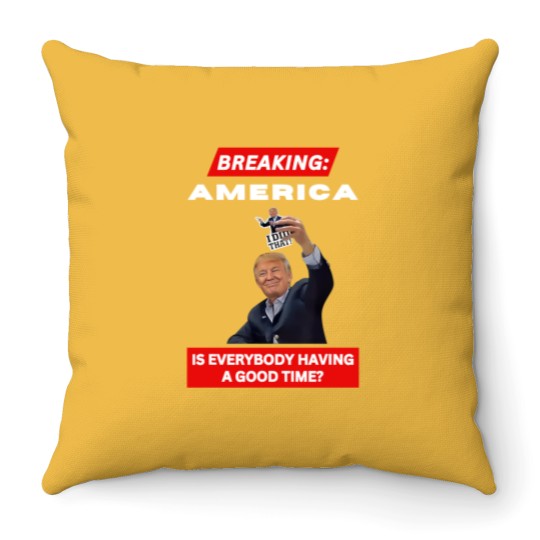 Discover BREAKING AMERICA Anti-Trump Tariffs HANDS OFF 2025 Protest Throw Pillows