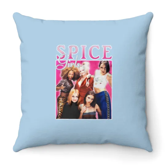 Discover Spice Girls Vintage 90s Rap Hip Hop Throw Pillows