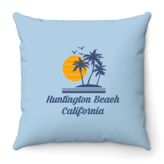 Discover Huntington Beach California Throw Pillows CA Tourist Gifts Throw Pillows