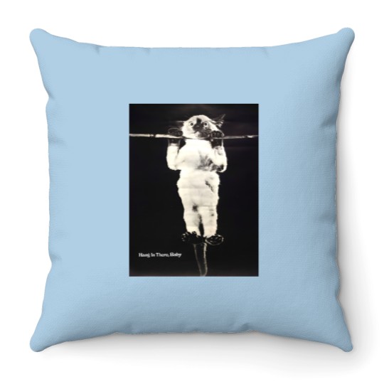 Discover Hang in There Baby Original Poster, Cat Vintage Poster Throw Pillows