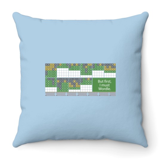 Discover But First, I Must Wordle Mug Throw Pillows