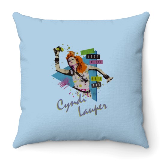 Discover Vintage Cyndi Lauper Girls Just Wanna Have Fun Throw Pillows 80S Music Throw Pillows