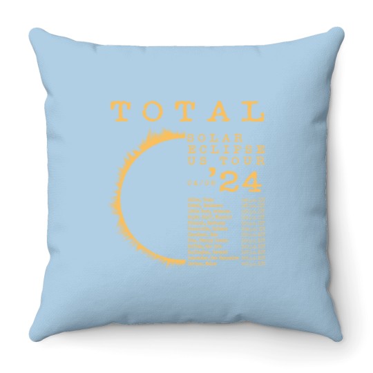 Discover Total Solar Eclipse Throw Pillow, April 8, 2024 North American Path