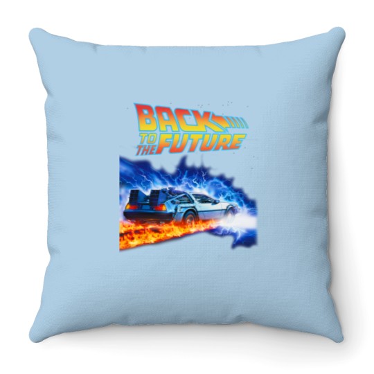Discover back to the future PNG just DTF halftone black Throw Pillows