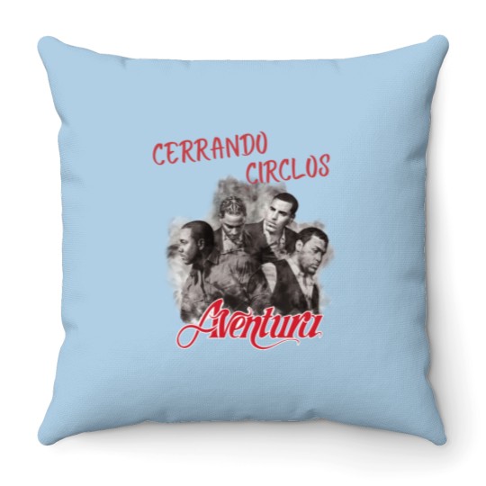 Discover Aventura Cerrando Ciclos 2024,Aventura Album Throw Pillows, God's Project Album Throw Pillows