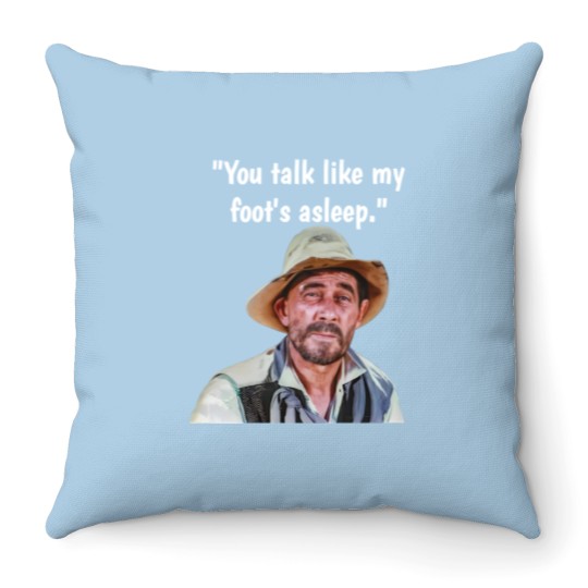 Discover Vintage TV Westerns Festus Gunsmoke "You Talk Like My Foot's Asleep"  Throw Pillows Throw Pillows