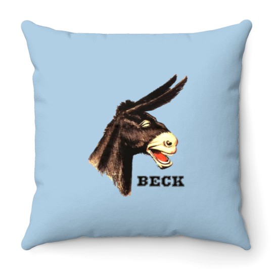 Discover Stylish Beck Donkey Adult M Medium Throw Pillows - Pop, Americana, Alternative Music