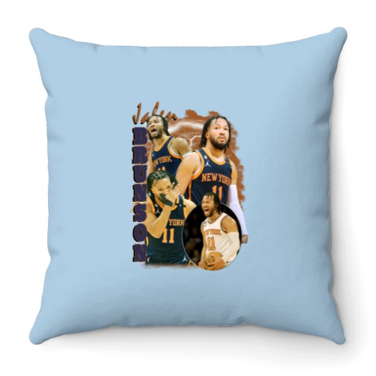 Discover Jalen Brunson Throw Pillows, Basketball Throw Pillows
