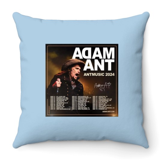 Discover Adam Ant Autumn 2024 UK ANTMUSIC Tour Unisex Throw Pillows
