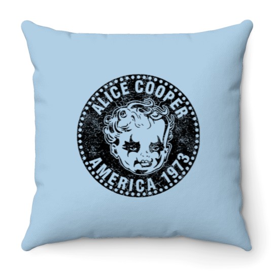 Discover Alice Cooper 1973 America Tour Graphite Heather Throw Pillows