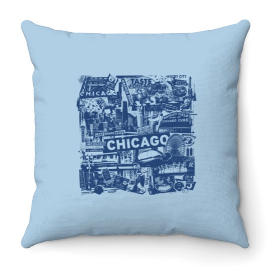 Discover Chicago Windy City Vacation Throw Pillows