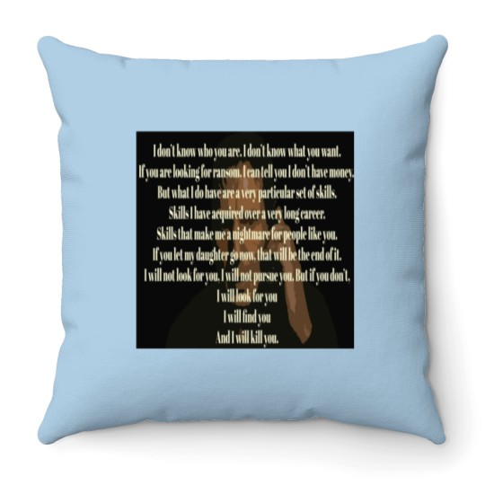 Discover Liam Neeson Taken Speech Art Throw Pillows