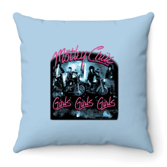 Discover Motley Crue Girls Girls Girls Throw Pillow - Black Design