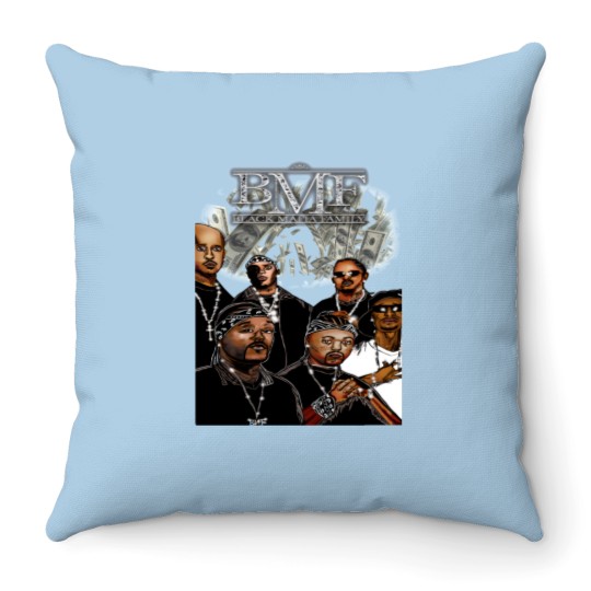 Discover b.m.f money rain Throw Pillows Sticker Throw Pillows