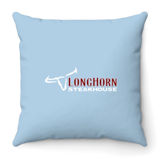 Discover Longhorn New York Steakhouse Restaurant Food Logo Cool Throw Pillows