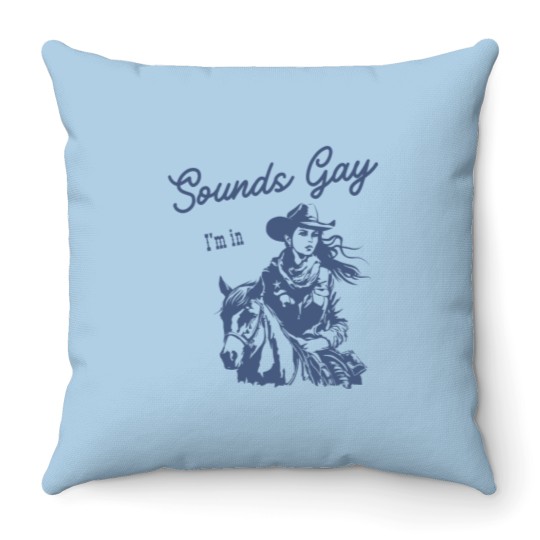 Discover Sapphic Pride Throw Pillow - Sounds Gay I'm In