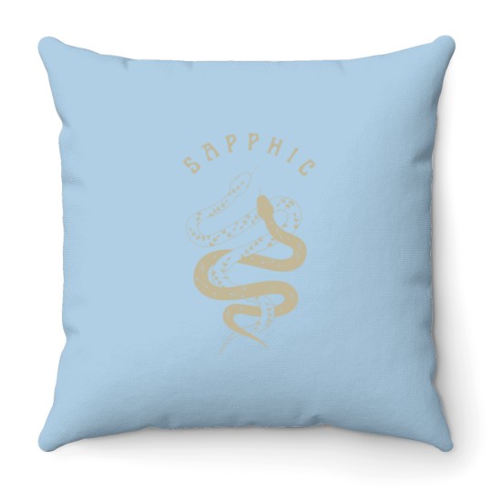 Discover Sapphic Throw Pillows, Mystical Sapphic Snakes, Boho Celestial