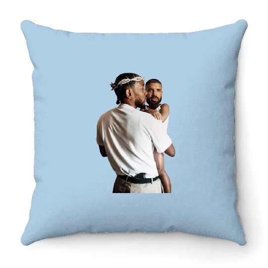 Discover Kendrick Lamar Holding Baby Drake Unisex Cotton Throw Pillows