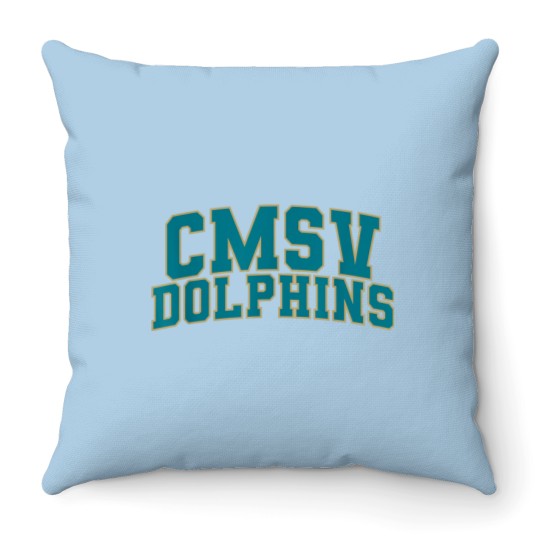Discover College of Mount Saint Vincent Dolphins 01 Throw Pillows