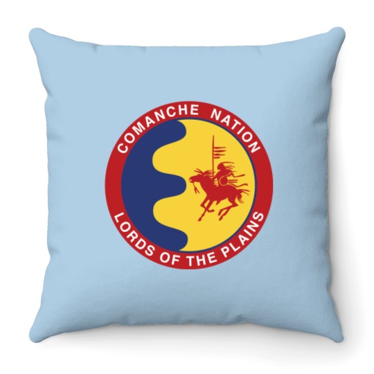 Discover Comanche Nation Seal Lords Of The Plains Throw Pillows