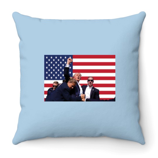 Discover Trump Fist Pump Flag MAGA 2024, Trump Flag, Patriotic Flag Throw Pillows