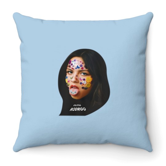Discover Olivia Rodrigo Stick Face Vintage Throw Pillows
