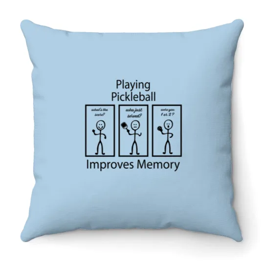 Discover playing pickleball improves memory, Pickleball Throw Pillows