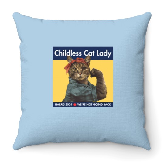 Discover Harris 2024 Throw Pillows | Childless Cat Lady | Kamala Harris Throw Pillows