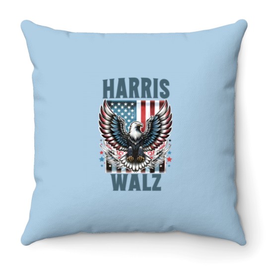 Discover Harris Walz Throw Pillows, Kamala Harris Walz 2024 Throw Pillows, Madam President Throw Pillows