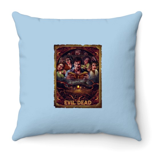 Discover Movie Art, Evil Dead Necronomicon by Peter Panyis, Black Cotton Mens Throw Pillows