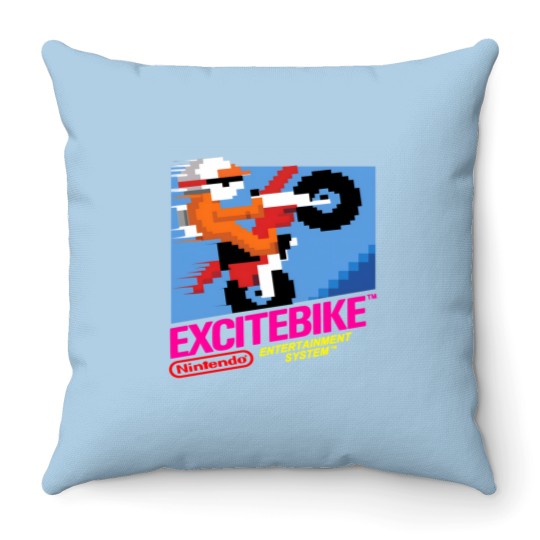 Discover NES Excitebike Transparent Throw Pillows