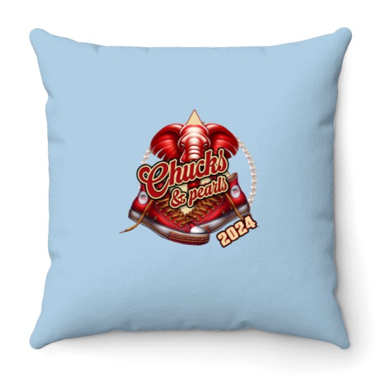 Discover Delta Chucks and Pearls Throw Pillows