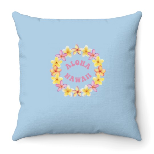 Discover Aloha Hawaii Flower Lei Throw Pillows