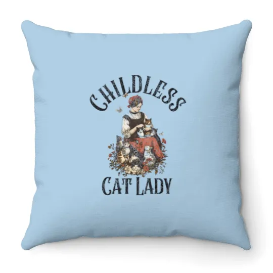 Discover Childless Cat Lady, Kamala Throw Pillows, Harris President 2024, Women Power Throw Pillows