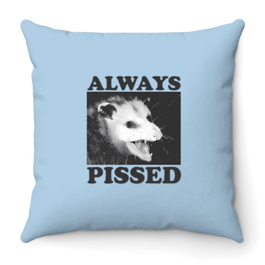 Discover Always Pissed Funny Opossum Eat Trash Be Free Throw Pillows