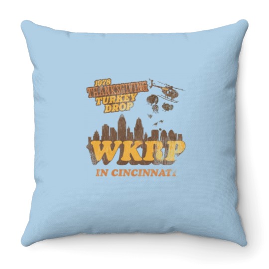 Discover Vintage WKRP in Cincinnati Throw Pillows, 1978 Thanksgiving Turkey Drop Thanksgiving Throw Pillows