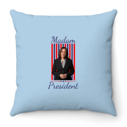 Discover Kamala Harris Presidential Throw Pillow - Madam President