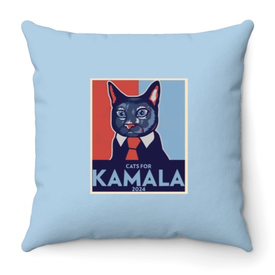 Discover Cats for Kamala 2024 Unisex Throw Pillows