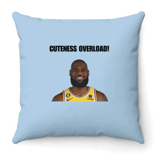 Discover My Glorious King LeBron James Cuteness Overload Throw Pillows - Perfect for Basketball Fans