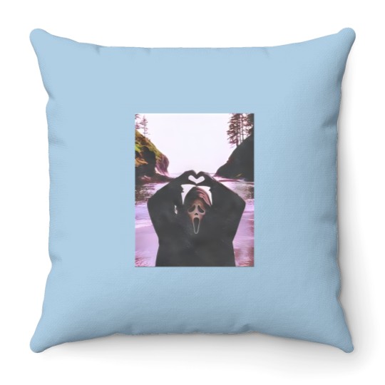 Discover Scream Halloween Heart Hands Throw Pillows