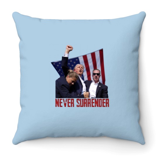 Discover Trump Shot Throw Pillows - Pennsylvania Rally 2024
