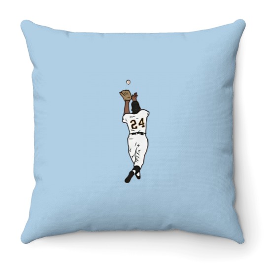 Discover Willie Mays “The Catch” Baseball Throw Pillows
