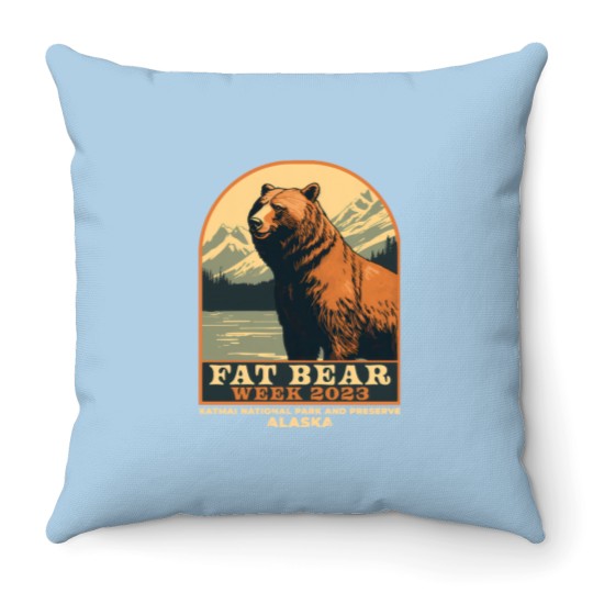 Discover fat bears week - vintage emblem 2024 Throw Pillows