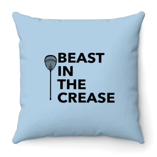 Discover Lacrosse Goalie Beast In The Crease Throw Pillows