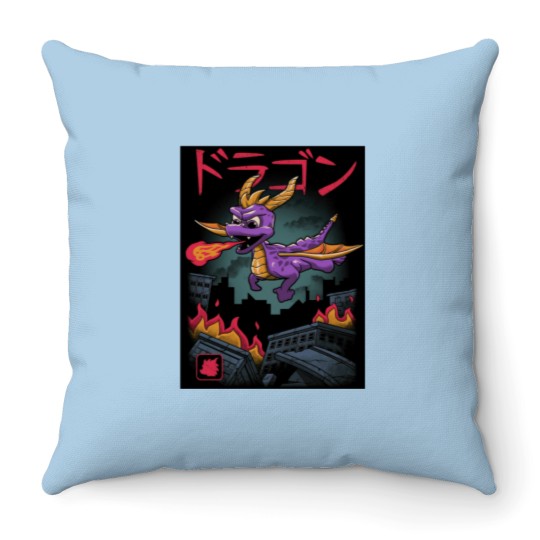 Discover Dragon Kaiju Throw Pillow