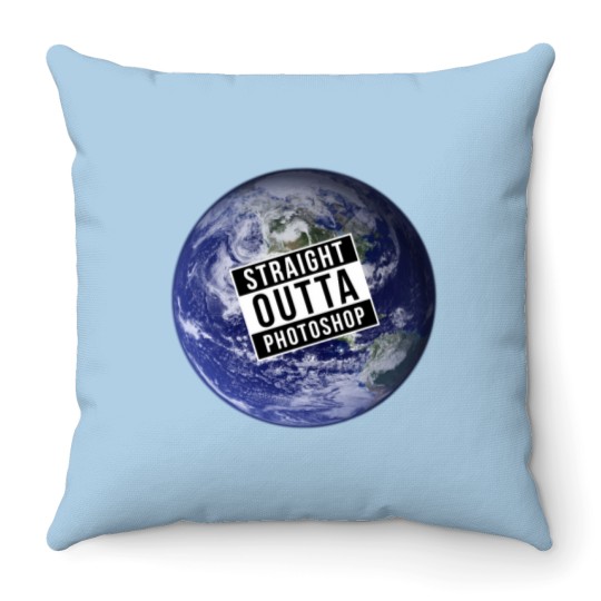 Discover Straight Outta Photoshop Earth Throw Pillows
