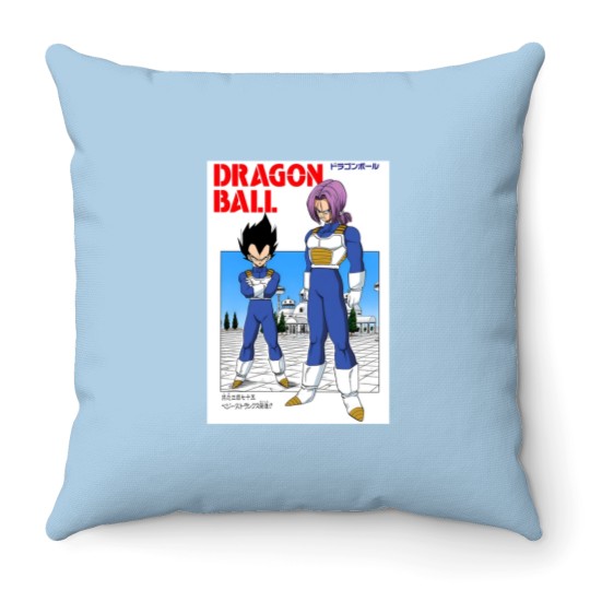 Discover DBZ Vegeta & Trunks Manga Cover Throw Pillows