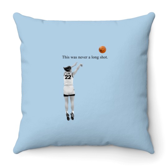 Discover Caitlin Clark This Never A Long Shot Breaking Record White Throw Pillows